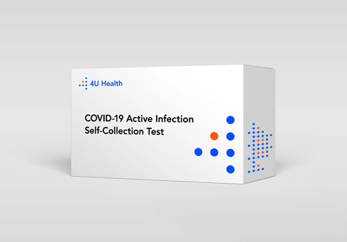 Home Covid Test Kits by 4U Health. The kit is a saliva covid spit test collection device. The test is a PCR Covid test.