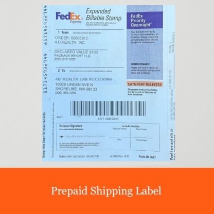 4U Health At Home COVID Test Return Prepaid FedEx Shipping Label