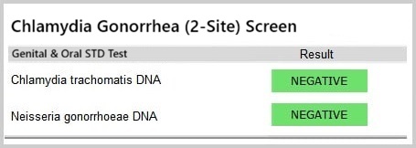 oral urine sample test std results